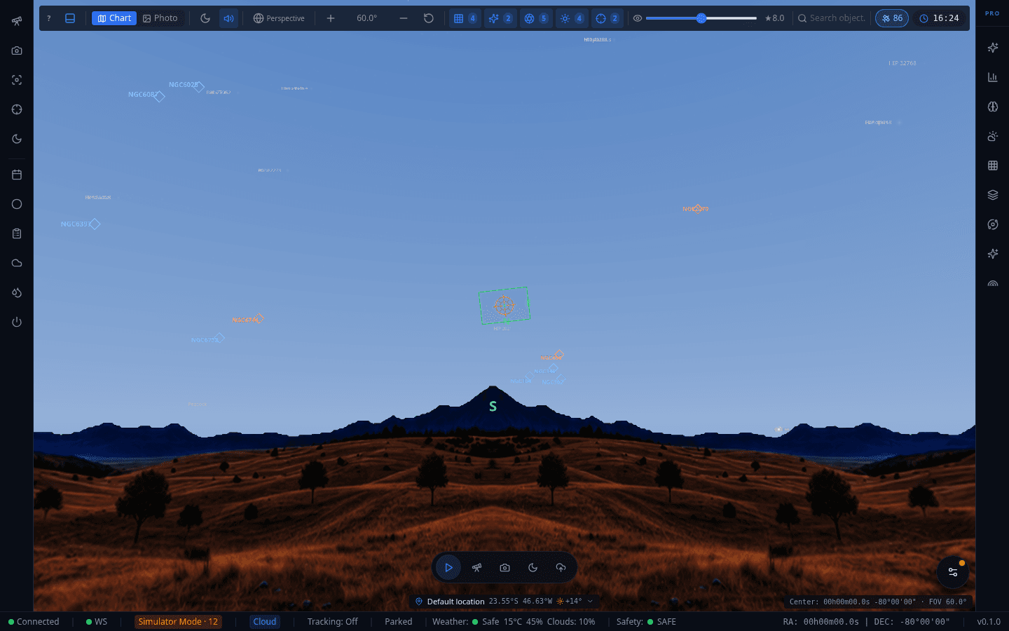 OpenSkyLab Sky Map panel