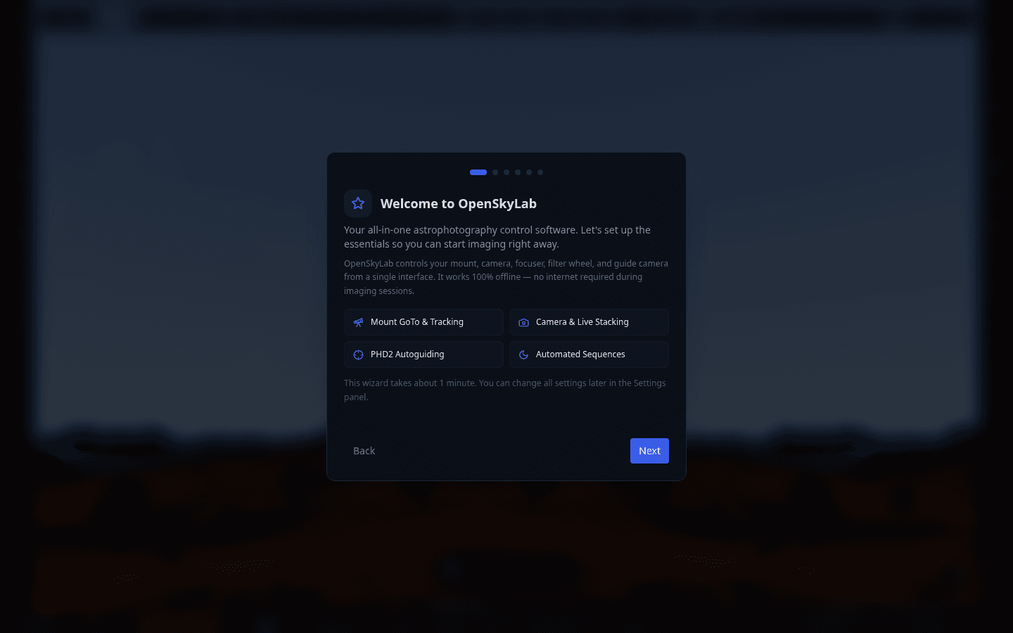 Screenshot: Welcome Screen