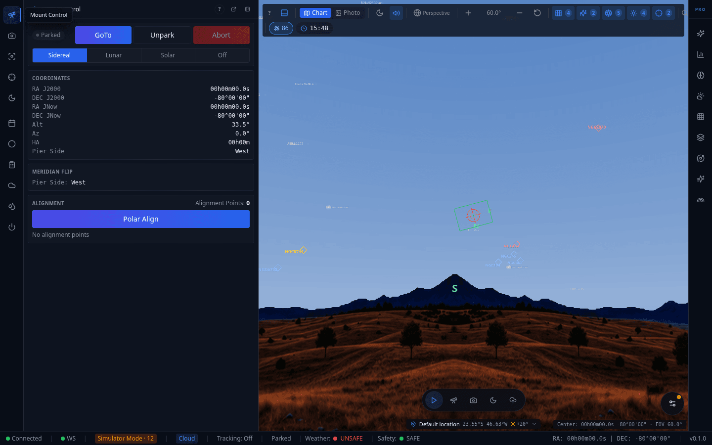 Screenshot: Mount Control