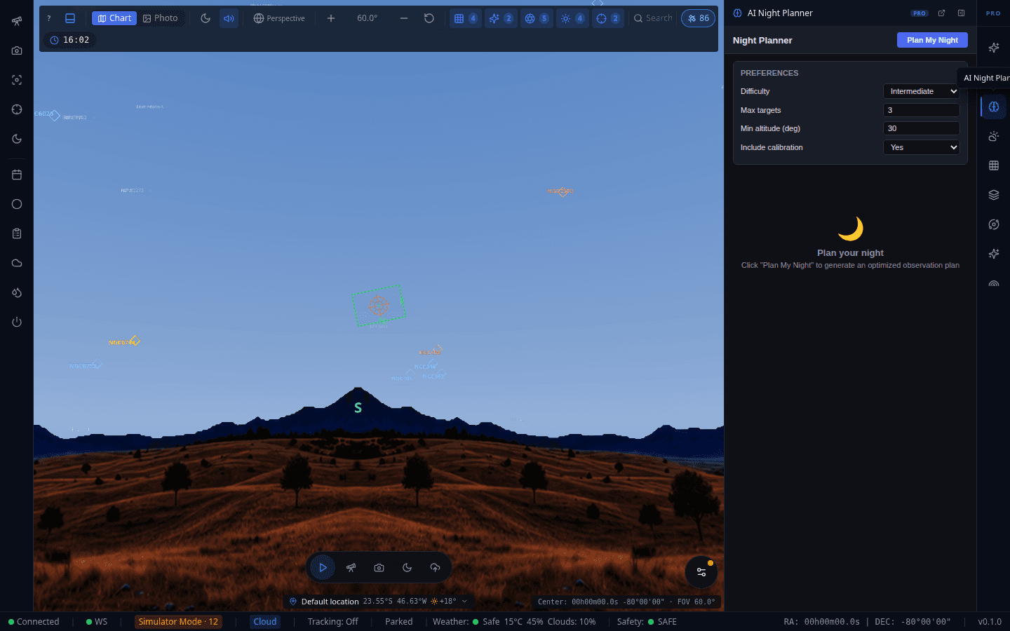 Screenshot: AI Night Planner