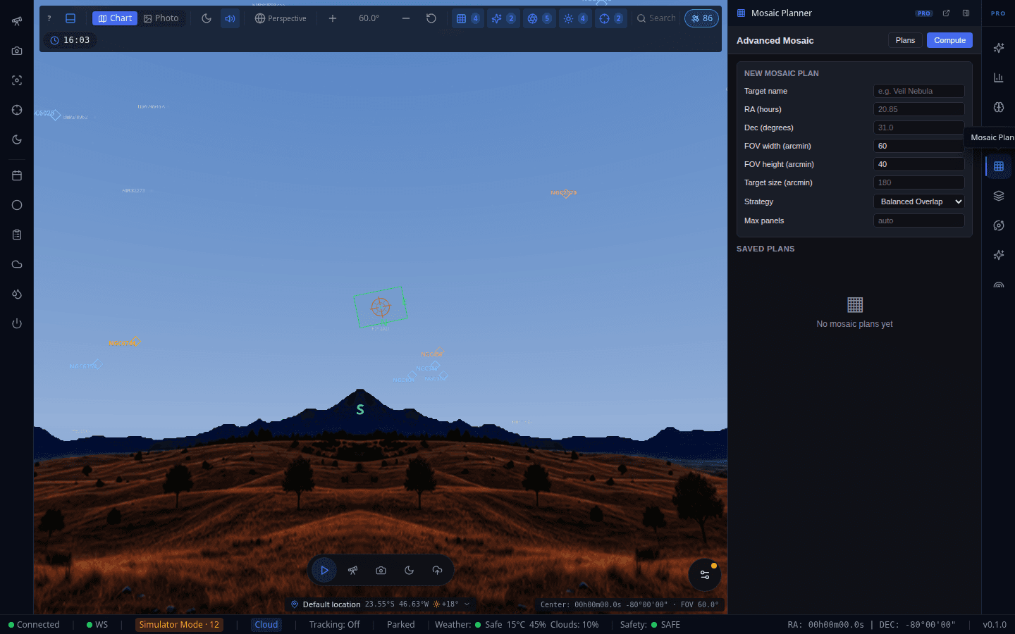 Screenshot: Mosaic Planner